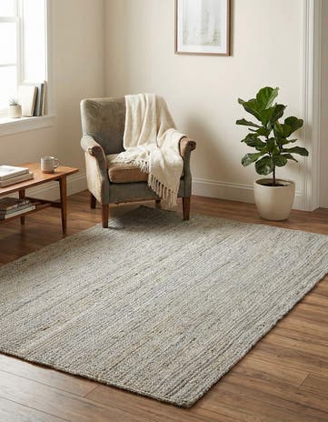 Gray Handmade Braided Jute Rug