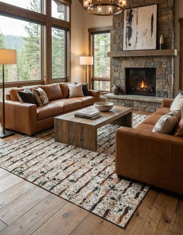 5' x 8' Cowhide Leather Rug
