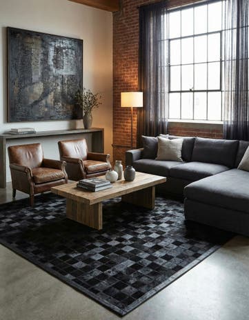 5' 3 x 8' 2 Cowhide - Patchwork Rug