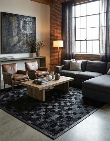 5' 3 x 8' 2 Cowhide - Patchwork Rug