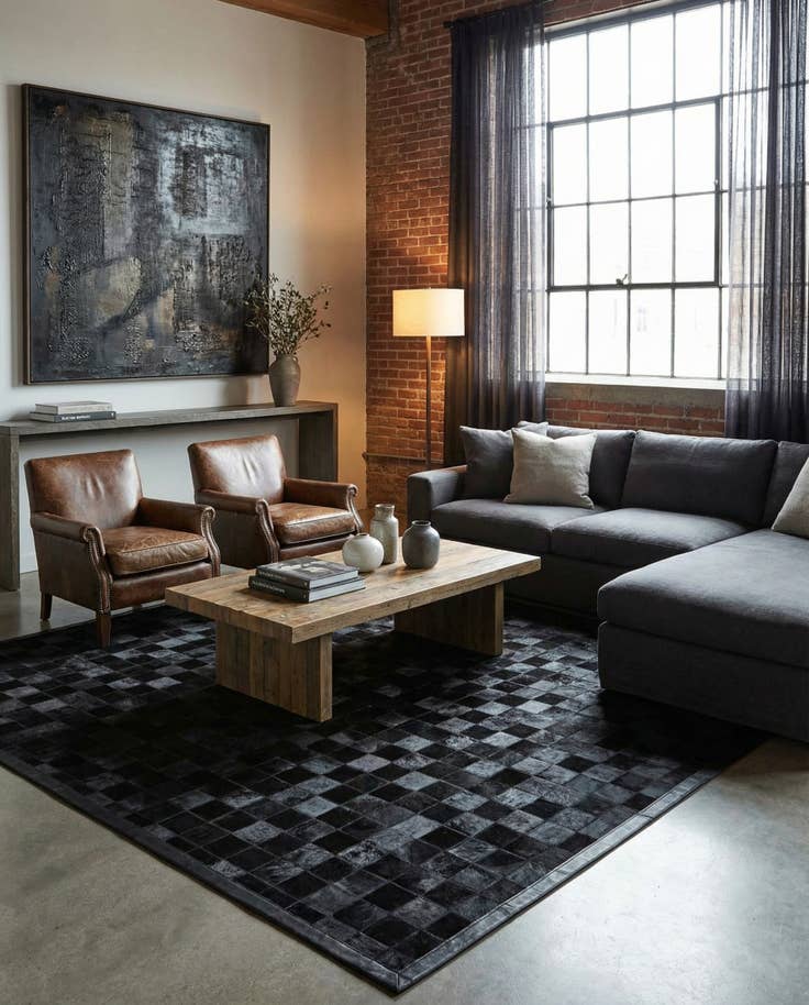 Detail image of 5' 3 x 8' 2 Cowhide - Patchwork Rug