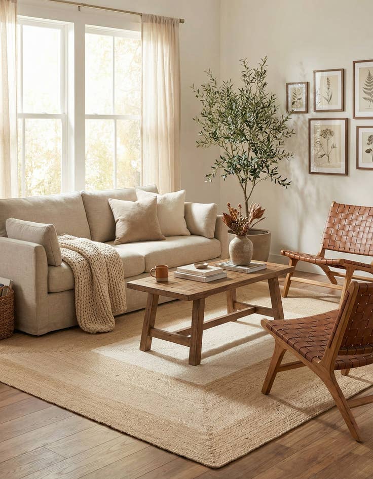 Detail image of  7' 10 x 10' Hand Braided Wool Rug