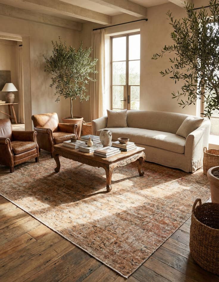 Detail image of 6' 6 x 10' 8  Hand Knotted Ultra Vintage Persian Wool Rug