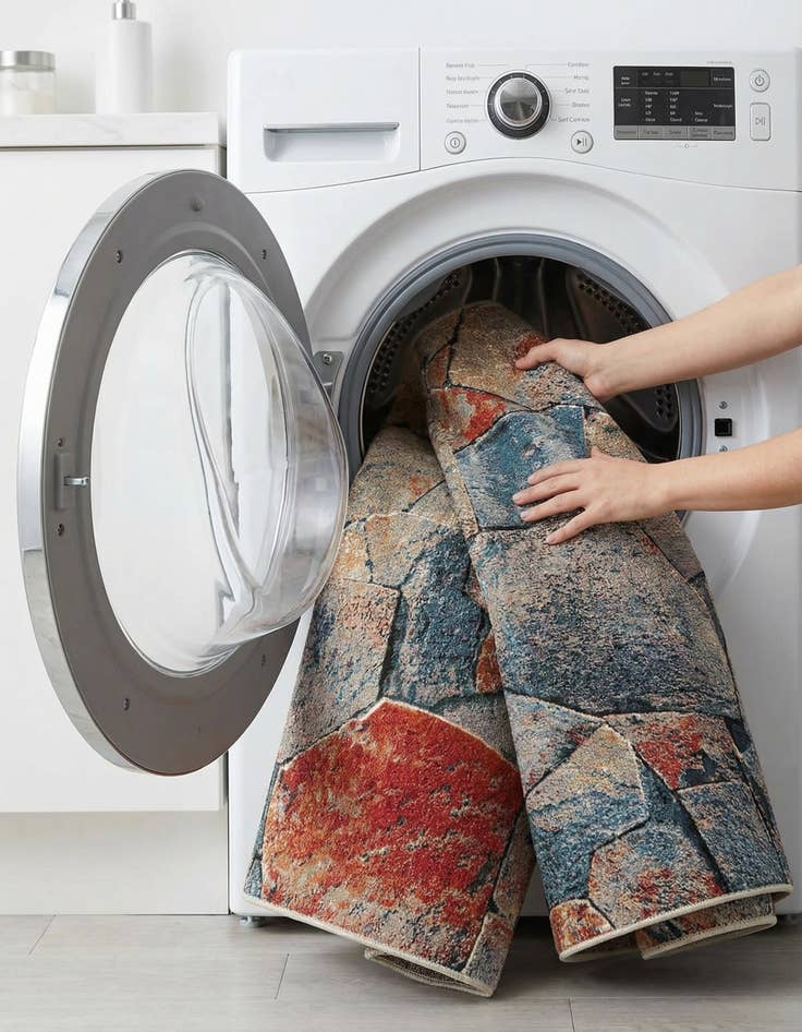 Detail image of 7' 10 x 10'  Washable Modern Indoor / Outdoor Rug