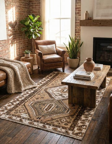 3' 8 x 6' 2 Hand Knotted Ultra Vintage Persian Wool Rug