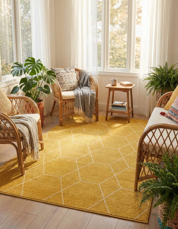 Detail image of  4' x 6' Lattice Frieze Rug