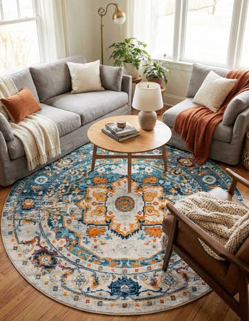 7' 10 x 7' 10 Madeline Vintage Round Rug