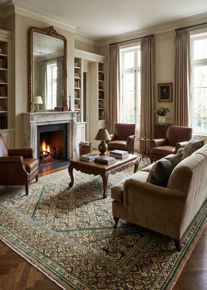 9' 9 x 13' 5 Hand Knotted Farahan Persian Wool Rug