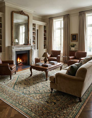 9' 9 x 13' 5 Hand Knotted Farahan Persian Wool Rug