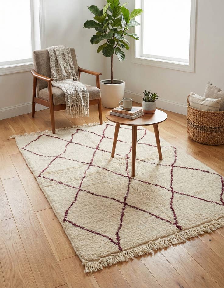 Detail image of 3' 3 x 4' 8  Hand Knotted Moroccan Wool Rug