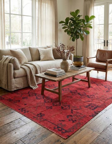 6' 9 x 7' 9 Hand Woven Kilim Modern Wool Square Rug