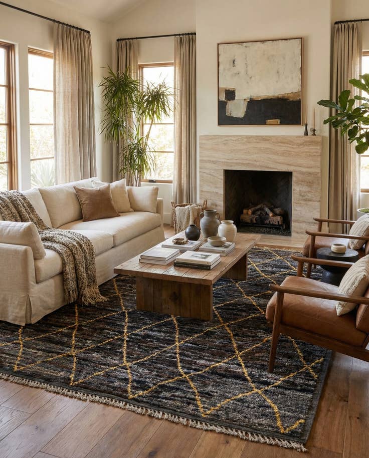 Detail image of 8' 6 x 11' 3 Hand Knotted Moroccan Wool Rug