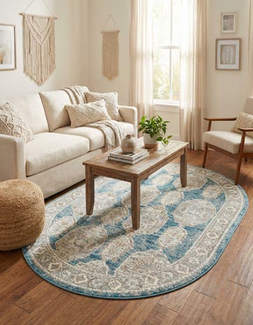 Blue Lola Oval Rug