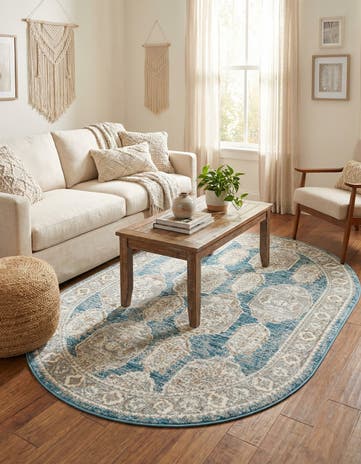 Blue Lola Oval Rug