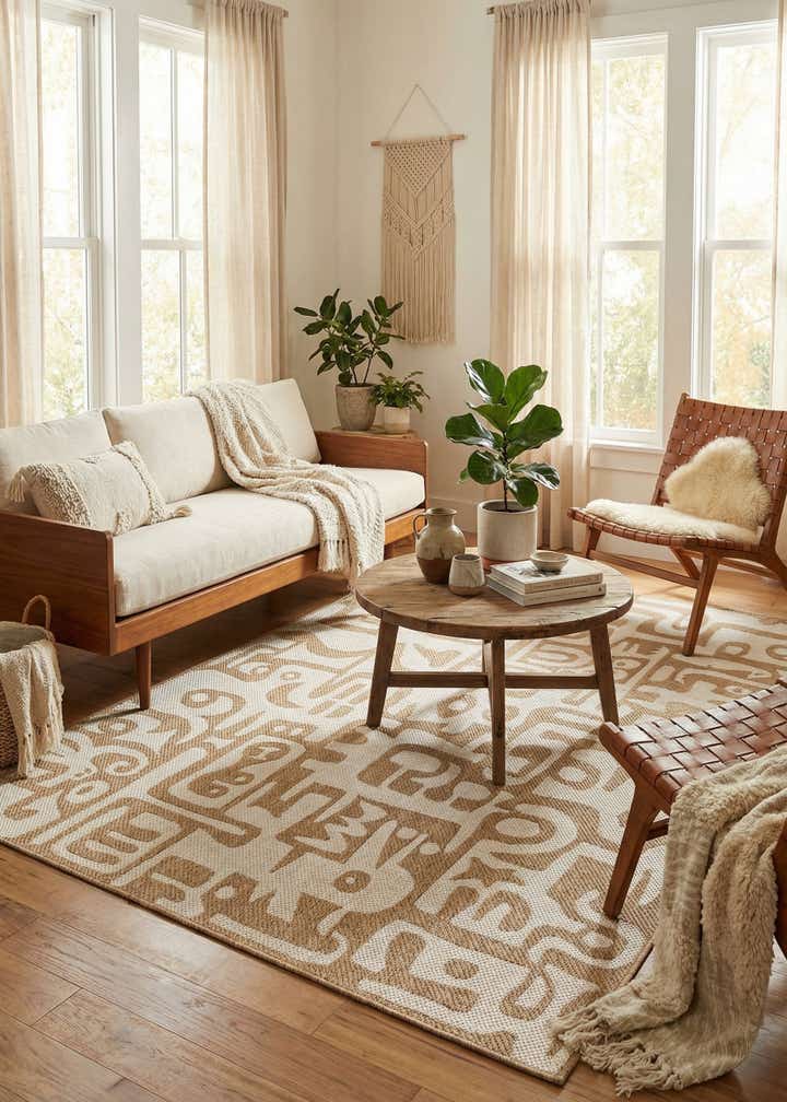 6' x 9' Easy-Clean Modern Indoor / Outdoor Rug