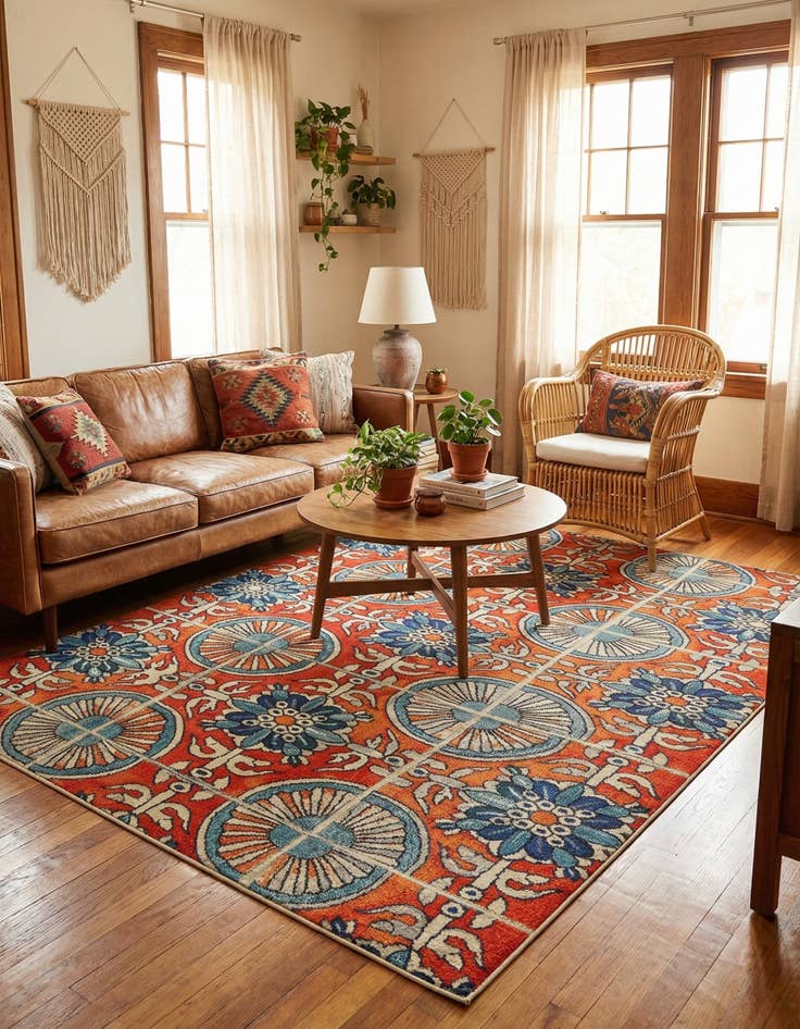 Detail image of 9' x 12' 2 Washable Casablanca Rug