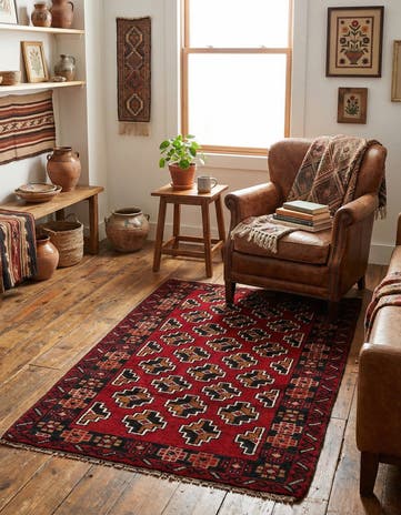 2' 10 x 4' 7 Hand Knotted Balouch Persian Wool Rug