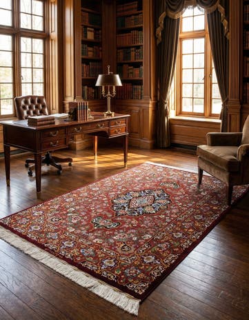 4' 2 x 6' 6 Ghom Silk Rug
