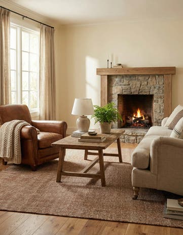 Cocoa Bean Brown Hand Woven Jill Zarin English Manor Wool Rug