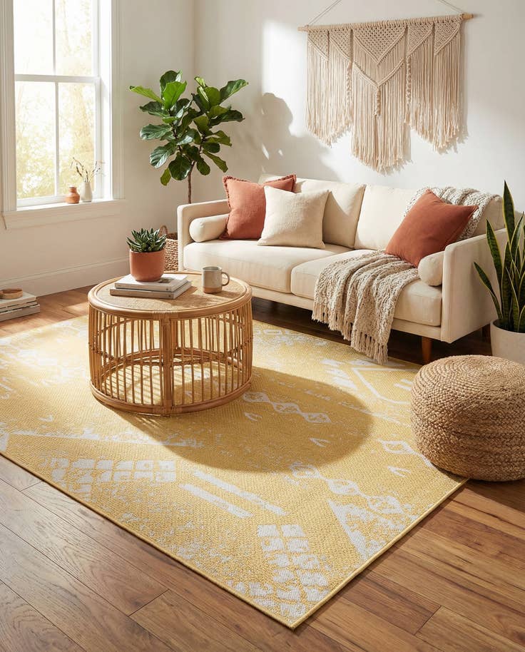 Detail image of 6' x 9' Easy-Clean Bohemian Indoor / Outdoor Rug