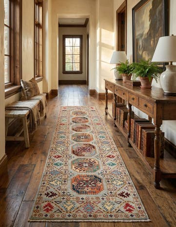 2' 8 x 10' Hand Knotted Kazak Runner Rug