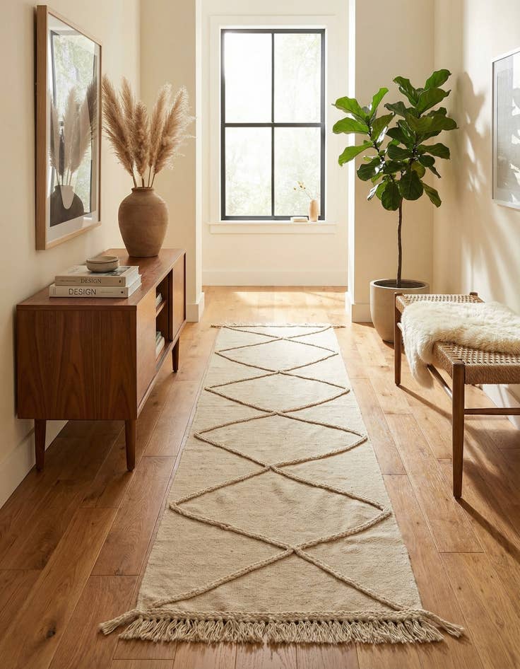 Detail image of 2' 5 x 10'  Hand Knotted Moroccan Wool Runner Rug