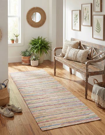 2' x 6' 1 Hand Woven Happy Rugs Rainbow Weave Runner
