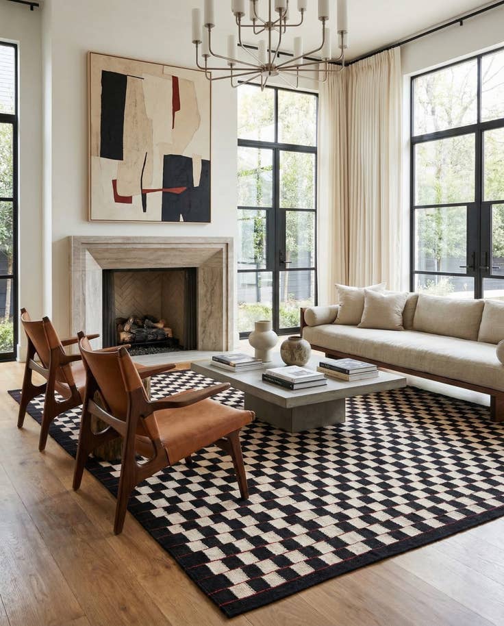 Detail image of 8' 1 x 9' 9 Hand Woven Kilim Modern Wool Rug