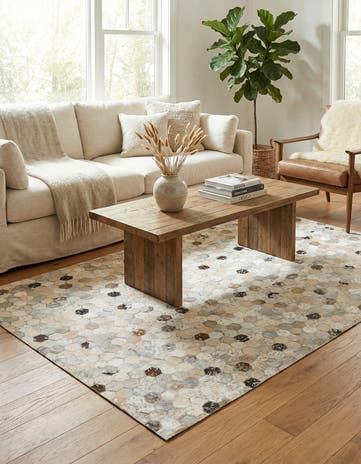 4' x 5' 7 Cowhide Stocks Rug