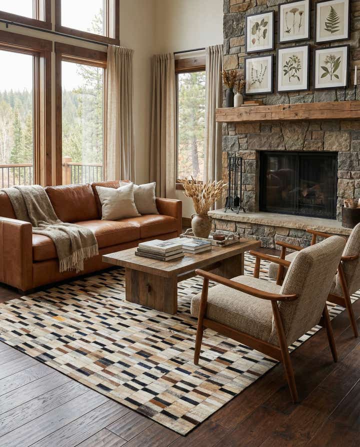 5' 1 x 8' Cowhide - Patchwork Rug