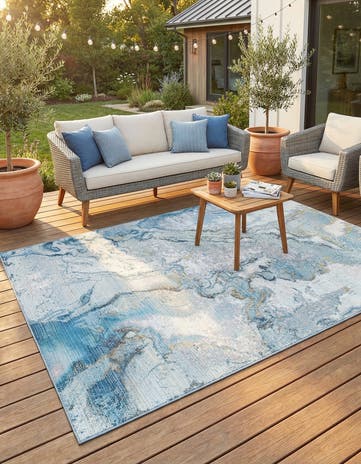 5' 3 x 7' Easy-Clean Modern Indoor / Outdoor Rug