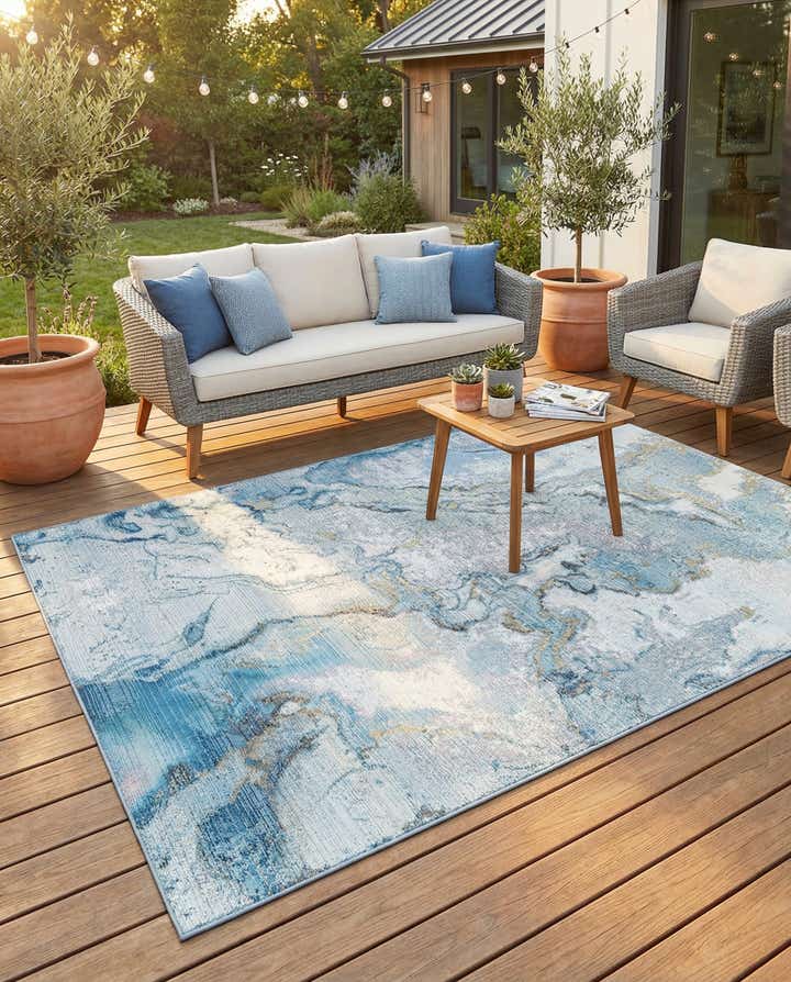 5' 3 x 7' Easy-Clean Modern Indoor / Outdoor Rug