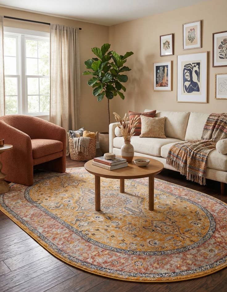 Detail image of  5' 3 x 8' Lola Oval Rug