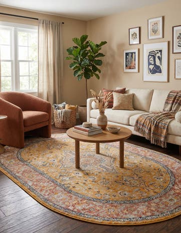 Yellow Lola Oval Rug