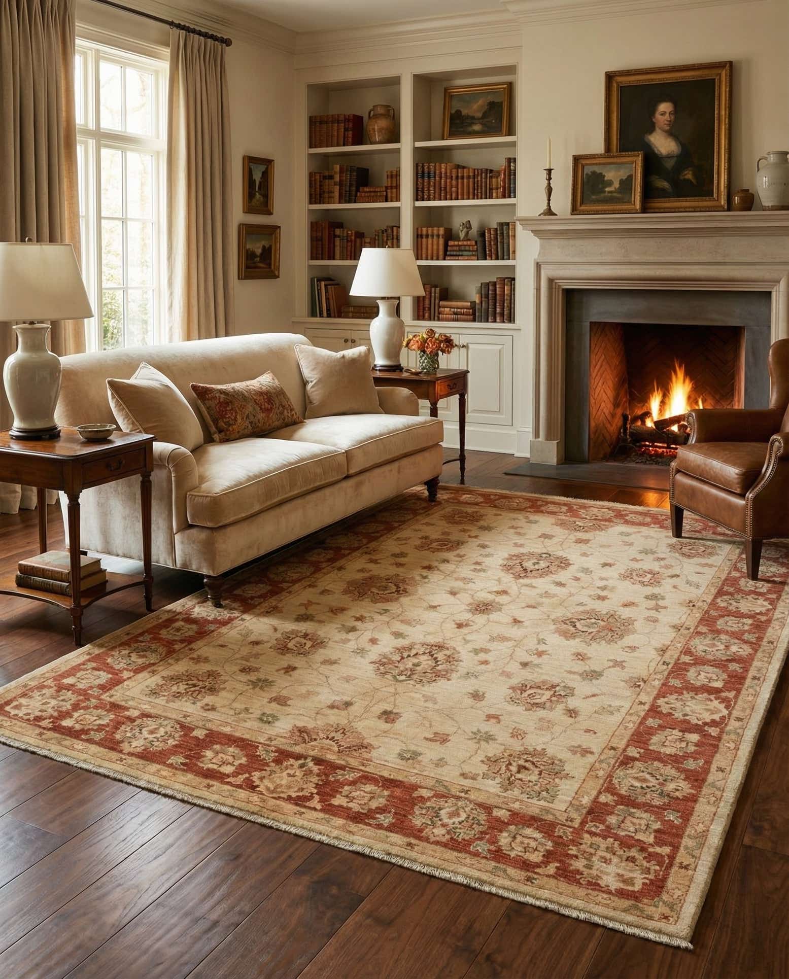 5' x 6' 6 Hand Knotted Peshawar Ziegler Rug