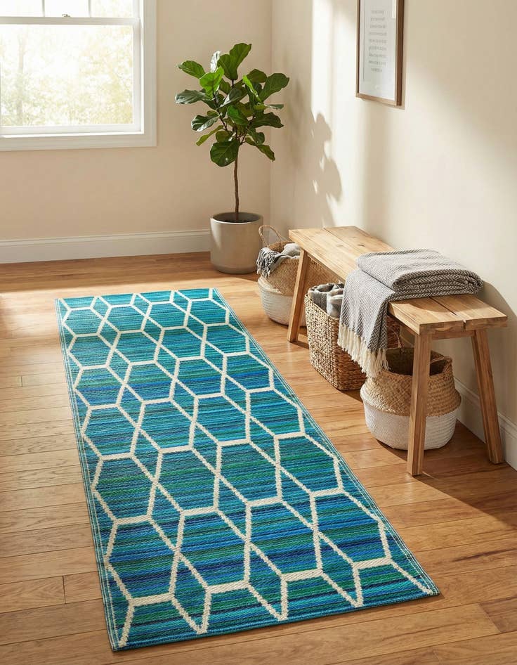 Detail image of 2' x 6'  Washable Vista Breeze Indoor / Outdoor Runner Rug