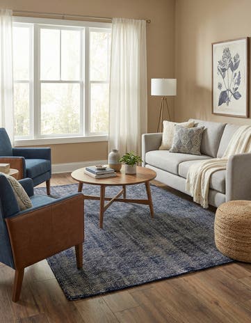 4' 1 x 6' 1 Hand Woven Jill Zarin English Manor Farmhouse Wool Rug