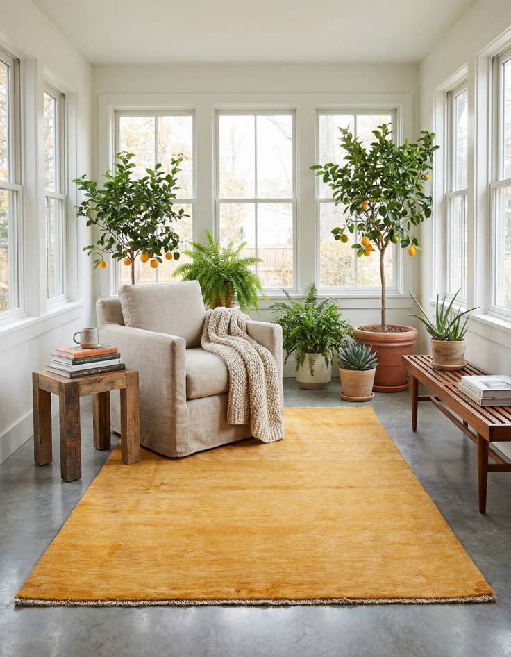 Detail image of 4' 6 x 6' 2  Hand Knotted Modern Ziegler Rug