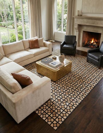 8' 2 x 10' 1 Cowhide Leather Rug