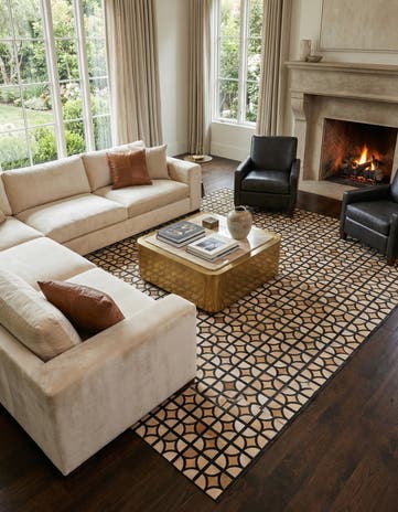 8' 2 x 10' 1 Cowhide Leather Rug