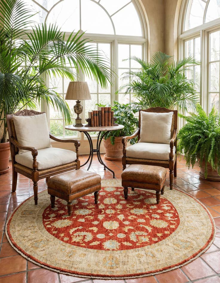 Detail image of 4' 11 x 5' Kaizar Wool Round Rug