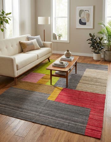 5' 8 x 8' Hand Woven Kilim Modern Wool Rug