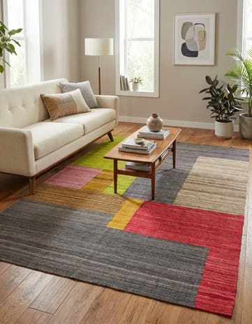 5' 8 x 8' Hand Woven Kilim Modern Wool Rug