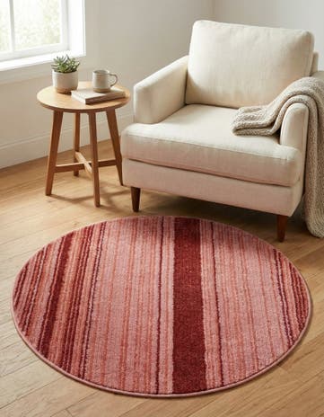 Rusty Pink Rose Gemstone Round Rug