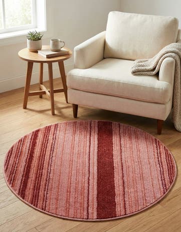Rusty Pink Rose Gemstone Round Rug