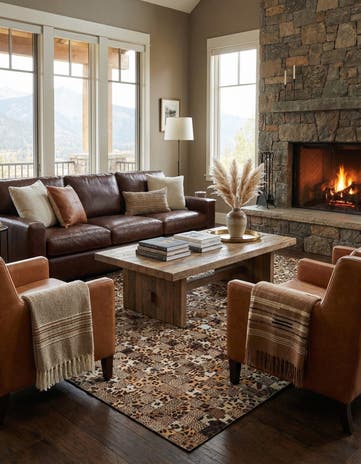 5' 1 x 8' Cowhide Leather Rug
