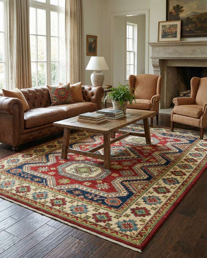 6' 6 x 9' 9 Hand Knotted Kazak Rug