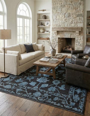 9' 1 x 12' 4 Hand Knotted Oushak Wool Rug