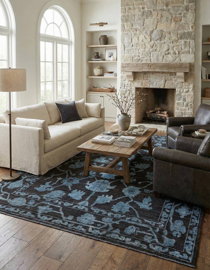 Detail image of 9' 1 x 12' 4  Hand Knotted Oushak Wool Rug