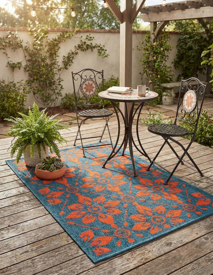 Detail image of 2' x 3'  Washable Trellis Indoor / Outdoor Rug